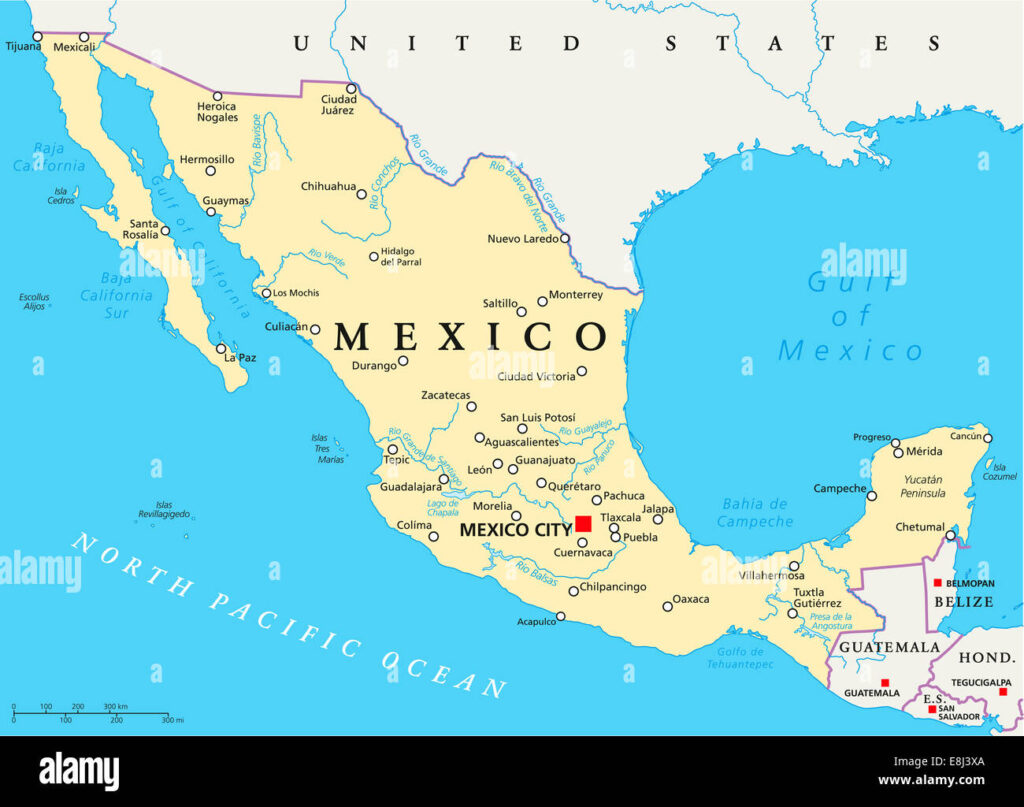 mexico-political-map-with-capital-mexico-city-national-borders-most-E8J3XA